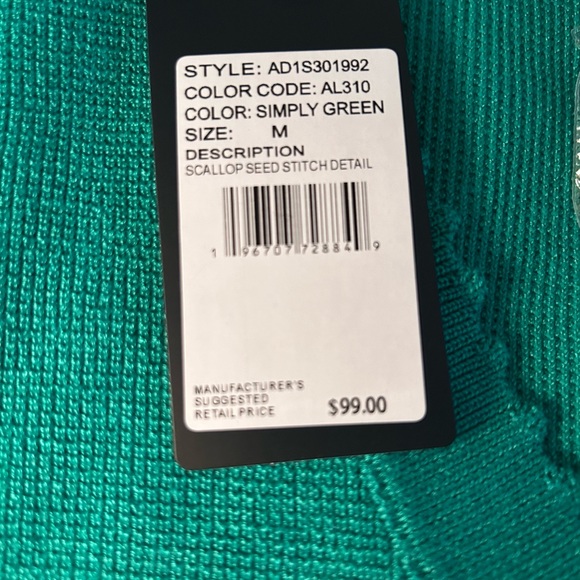 Adrianna Papell Kelly Green cardigan w/ gold buttons and scalloped trim NEW!! - Picture 5 of 12